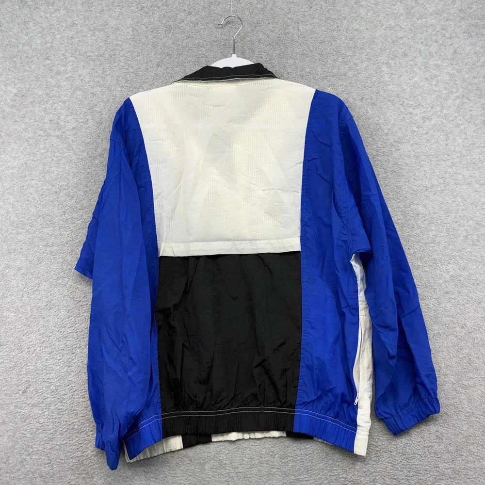 Crazy Vintage 90s Reebok Black Blue & White Nylon Windbreaker Jacket Mens M‎
